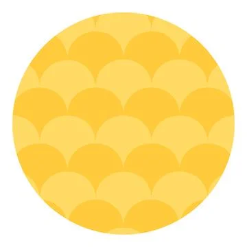 Scallop wave scale pattern round vector graphic design element Ilustración de archivo