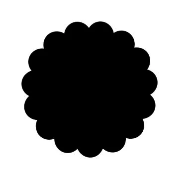 Scalloped edged frame. Edge Circle Badge.Concept for your design. Stock Illustration