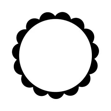Scalloped edged frame. Edge Circle Badge.Concept for your design. Stock Illustration