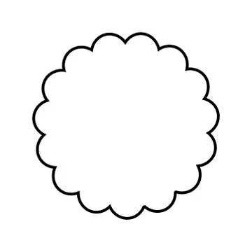 Scalloped edged frame. Edge Circle Badge.Concept for your design. Stock Illustration