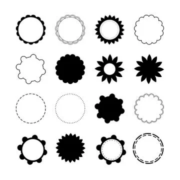 Scalloped edged frames. Edge Circle Badge. Concept for your design. イラスト素材