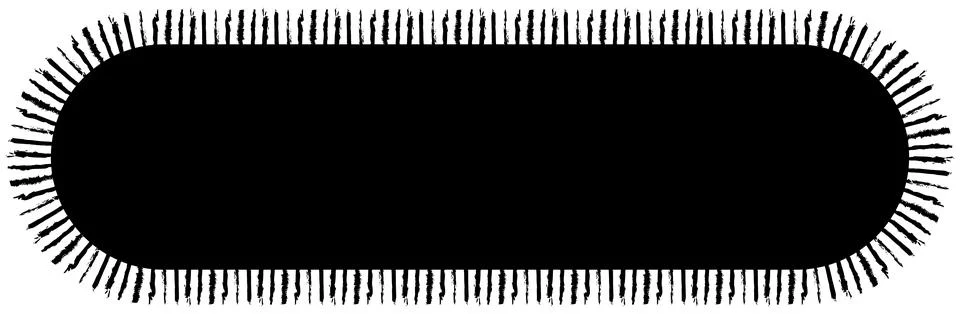 Scalloped oval black postage frame isolated on transparent bg. Outline border Stock Illustration