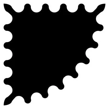 Scalloped oval black postage frame isolated on transparent bg. Outline border Stock-Illustration