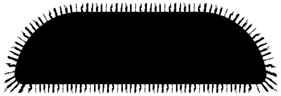 Scalloped oval black postage frame isolated on transparent bg. Outline border Stock Illustration