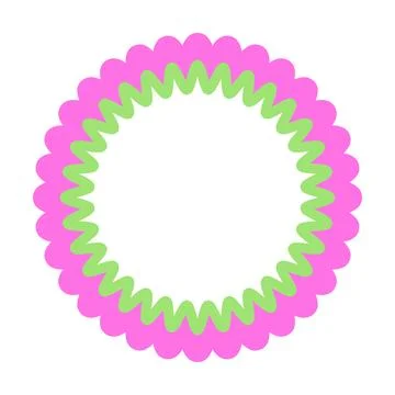 Scalloped Ring Frame Vector Illustration Decorative Circular Border Modern .. Stock Illustration
