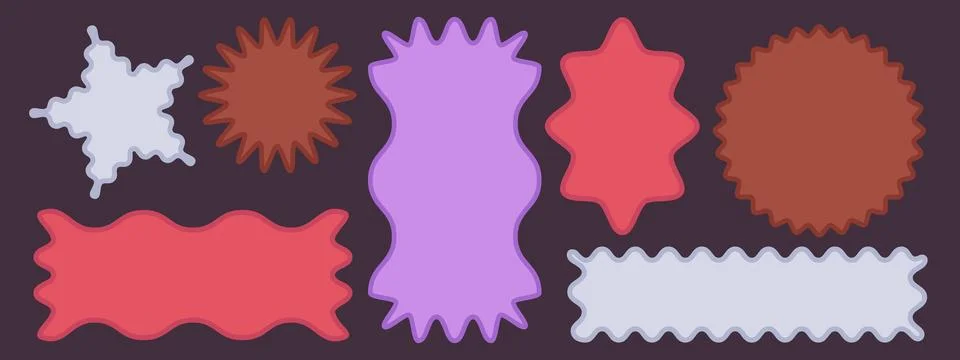 Scalloped shape frames set Stock Illustration