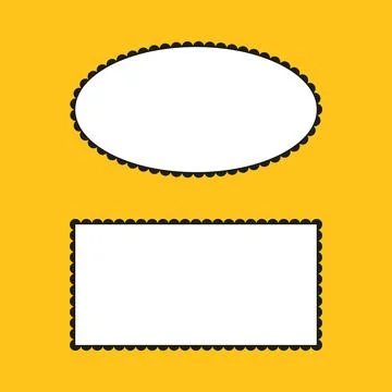 Scalloped trendy frames. Rectangle, ellipse minimalist shapes backgrounds. 스톡 일러스트
