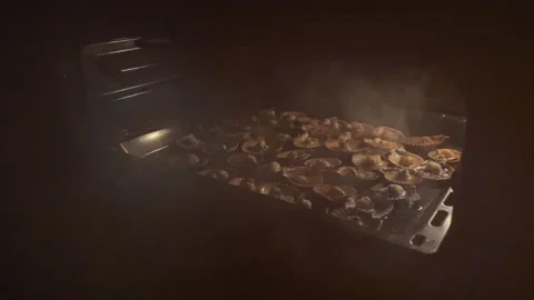 Scallops are cooked in the oven Stock Footage 220946214
