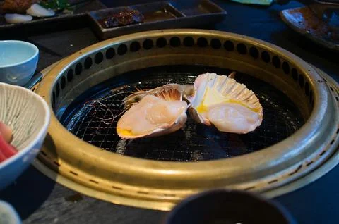 Scallops BBQ Stock Photos