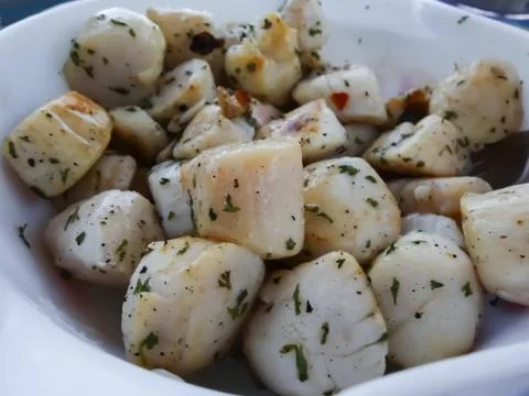 Scallops for dinner Stock Photos