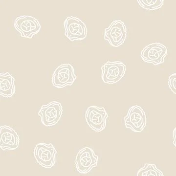 Scallops seafood line seamless pattern Illustrazione stock