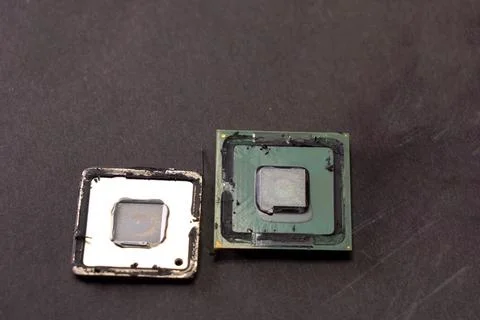 Scalp computer processor. a thermally conductive layer replacement Foto stock