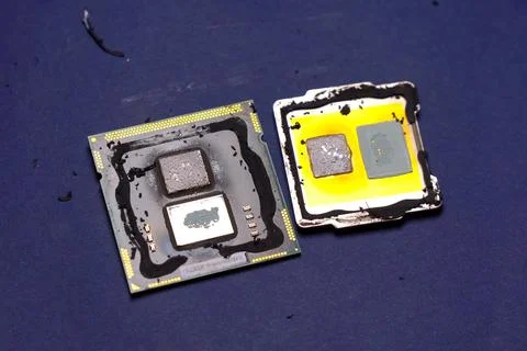 Scalp computer processor. a thermally conductive layer replaceme Foto stock