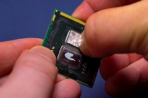 Scalp computer processor. a thermally conductive layer replacement 写真素材