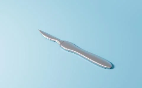 Scalpel, hemostatic forceps and so on surgical tools, 3d rendering. Stock Illustration