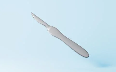 Scalpel, hemostatic forceps and so on surgical tools, 3d rendering. Stock Illustration