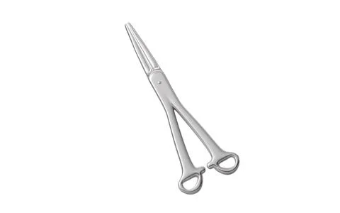 Scalpel, hemostatic forceps and so on surgical tools, 3d rendering. Stock Illustration