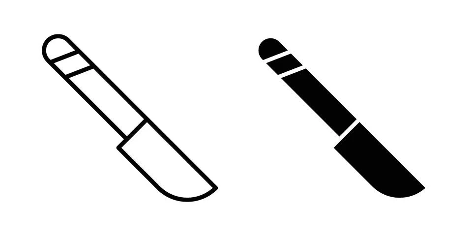 Scalpel icon linear versions pack on white background Illustrazione stock