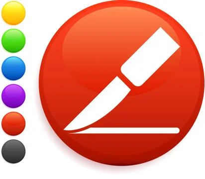 Scalpel icon on round internet button Stock Illustration