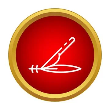Scalpel making an incision creating stitches icon Stock Illustration