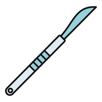 Scalpel with sharp blade representing surgery, medicine, and healthcare Stock Illustration