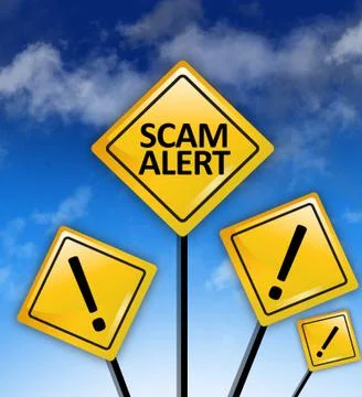 Scam alert ahead concept Stock-Fotos