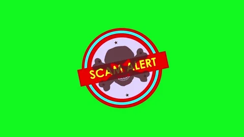Scam Alert Animation Overlay with Skull and Crossbones Symbol. Green Screen.x 動画素材 328116534