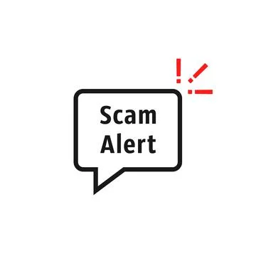 Scam alert bubble like fraud Stock Illustration