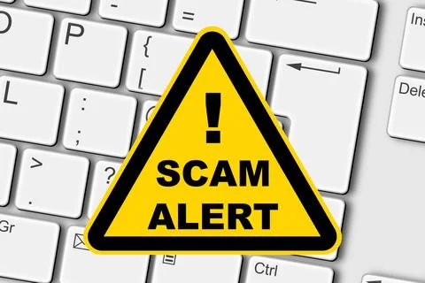 Scam alert concept PC computer keyboard イラスト素材