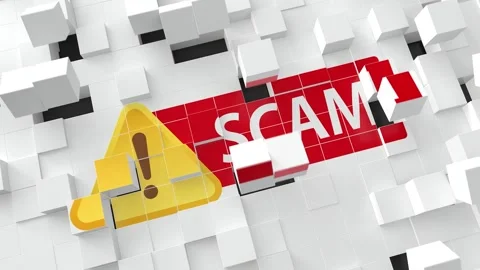 Scam Alert On Cubes Background Stock Footage 303818490