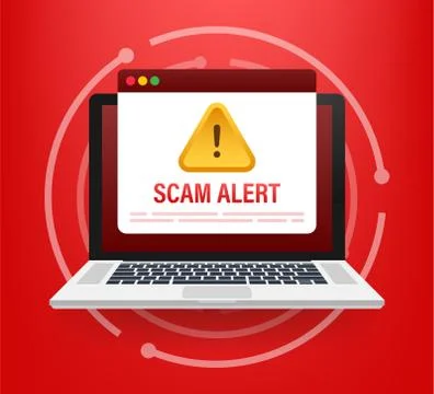 Scam alert. Hacker attack and web security vector concept, phishing scam 스톡 일러스트