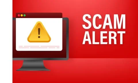 Scam alert. Hacker attack and web security vector concept, phishing scam 스톡 일러스트