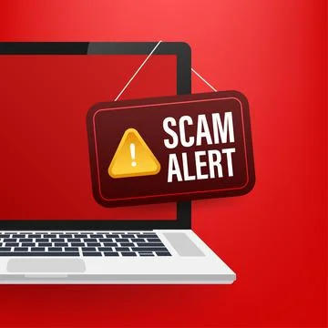Scam alert. Hacker attack and web security vector concept, phishing scam 스톡 일러스트