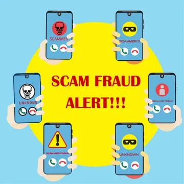 Scam alert. Hacker attack and web security vector concept, phishing scam. Stock Illustration