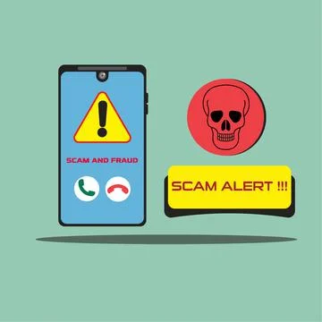 Scam alert. Hacker attack and web security vector concept, phishing scam. 스톡 일러스트