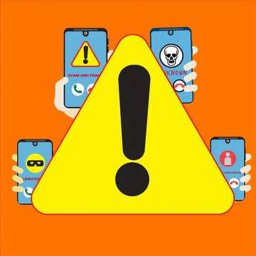 Scam alert. Hacker attack and web security vector concept, phishing scam. 스톡 일러스트