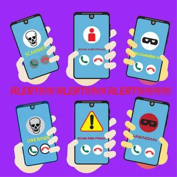 Scam alert. Hacker attack and web security vector concept, phishing scam. 스톡 일러스트