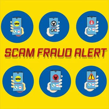 Scam alert. Hacker attack and web security vector concept, phishing scam. 스톡 일러스트
