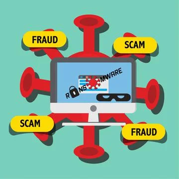 Scam alert. Hacker attack and web security vector concept, phishing scam. 스톡 일러스트