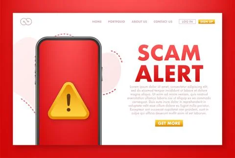 Scam alert. Hacker attack and web security vector concept, phishing scam Stock Illustration