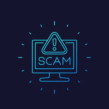 Scam alert icon, linear vector Stock Illustration