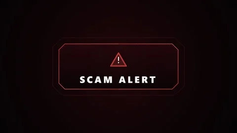 Scam alert message flashing on digital screen. 4K Video stock 343265699