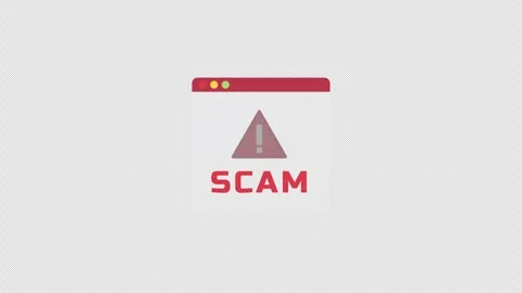 Scam alert message. virus and Scam, System warning hacked alert Stock Footage 330120091