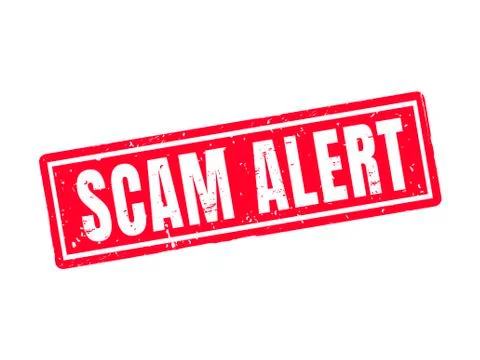 Scam alert red stamp style Stock Illustration