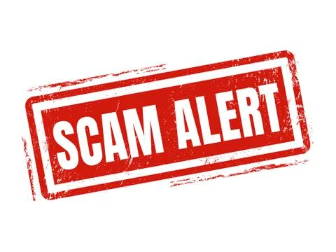 Scam alert red stamp style Stock Illustration