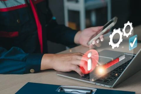 Scam alert, software warning fraud, cyber security. Hacker detection cyber at Stock Photos