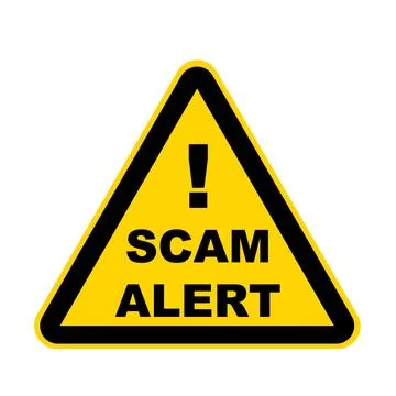 Scam alert warning danger sign Stock Illustration