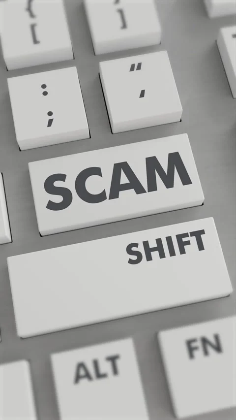 SCAM BUTTON PRESSING ON KEYBOARD Vertical Video Stock Footage 302439467