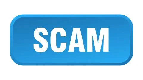 Scam button. scam square 3d push button Stock Illustration