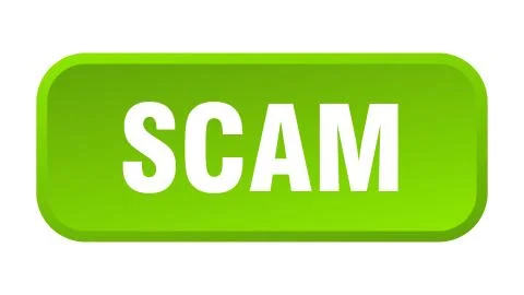 Scam button. scam square 3d push button Illustrazione stock